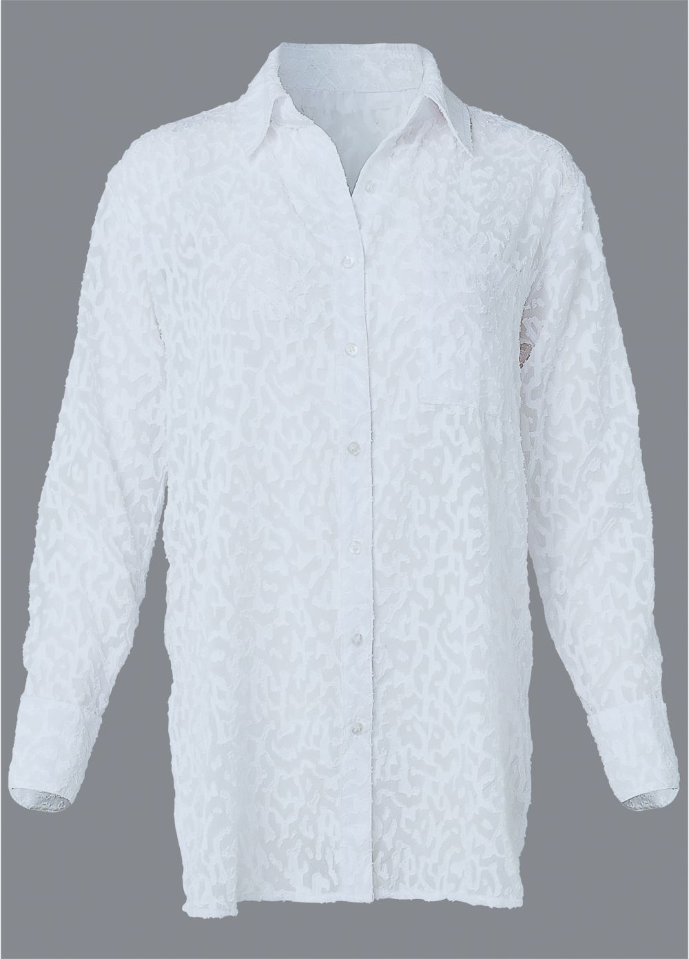 Venus Button Cover-Up Shirt in White