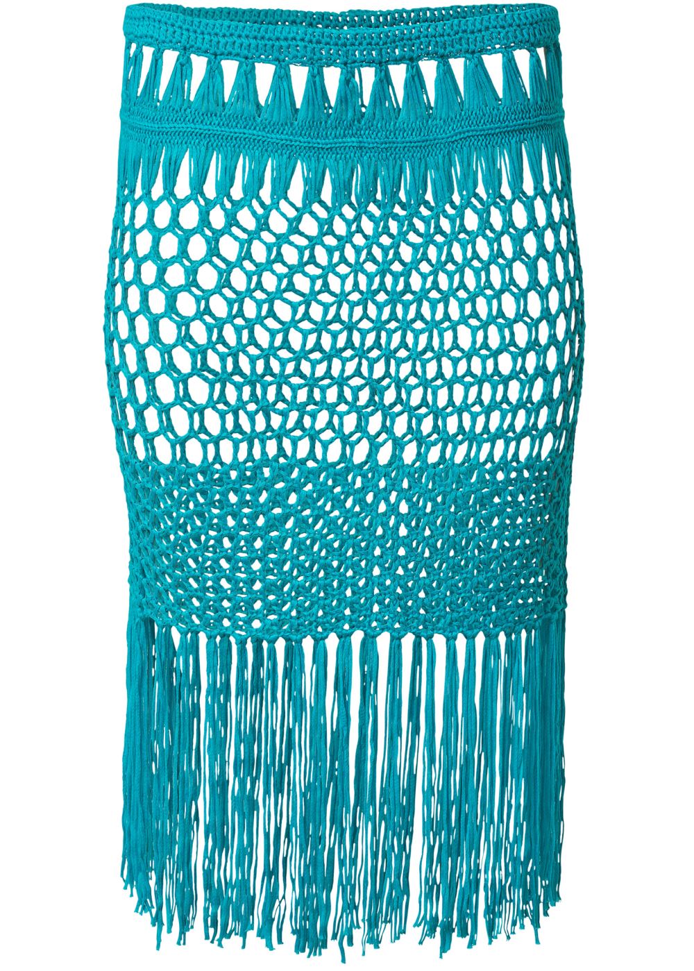 Venus Fringe Mini Skirt in Aqua Reef