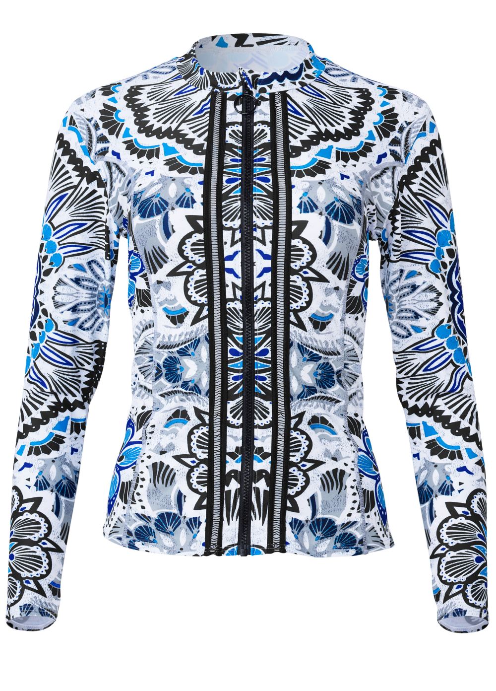 Venus Zip Front Rash Guard in Calypso Bloom
