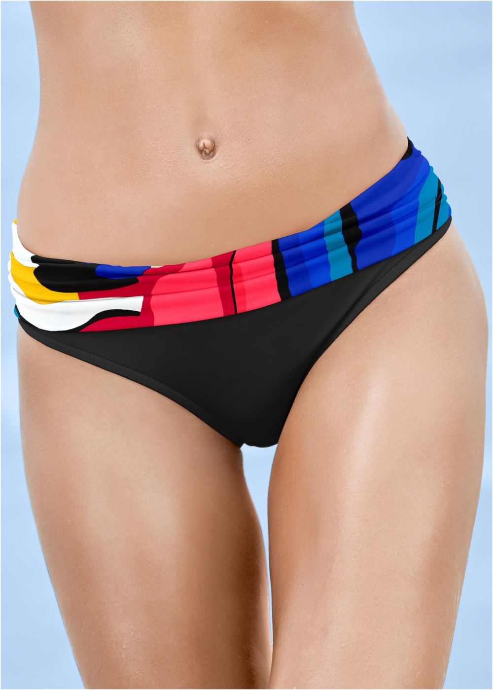 Venus Ruched Waist Bikini Bottom Bikini - Abstract Swirl