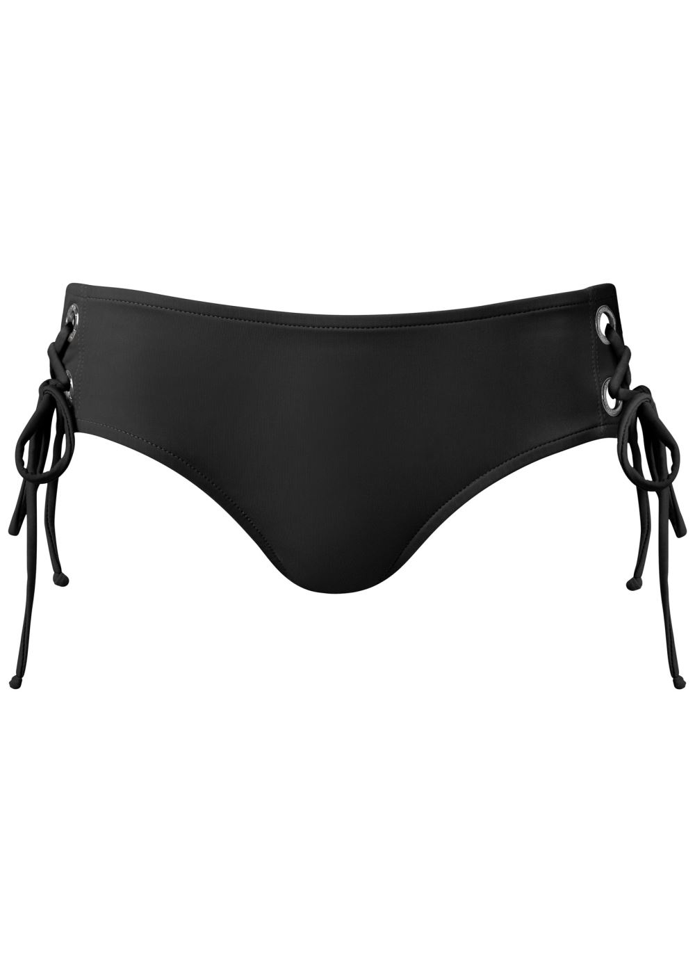 Venus Grommet Mid-Rise Bottom Bikini - Black Beauty