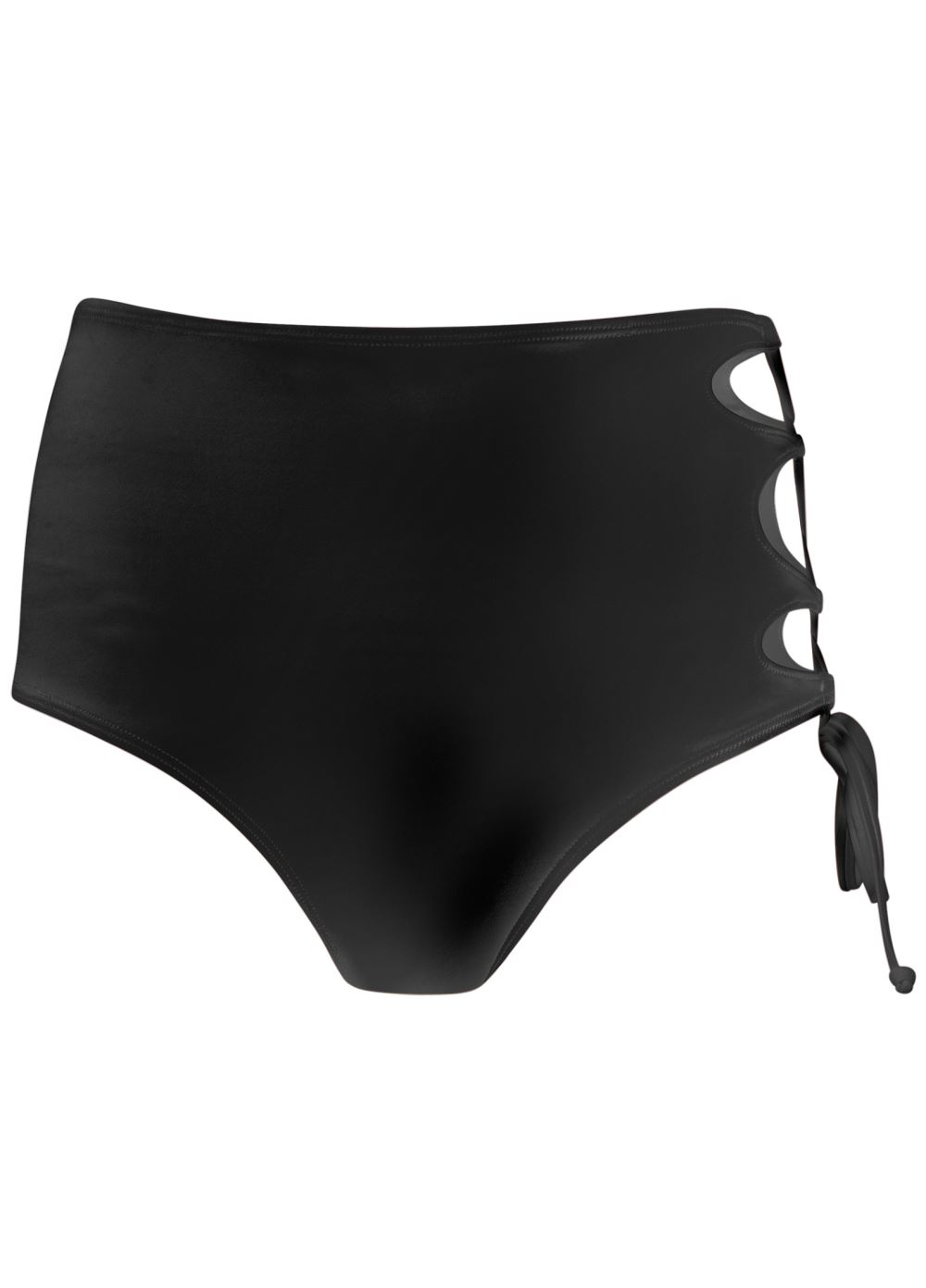 Venus Lace-Up Strappy Bottom Bikini - Black Beauty