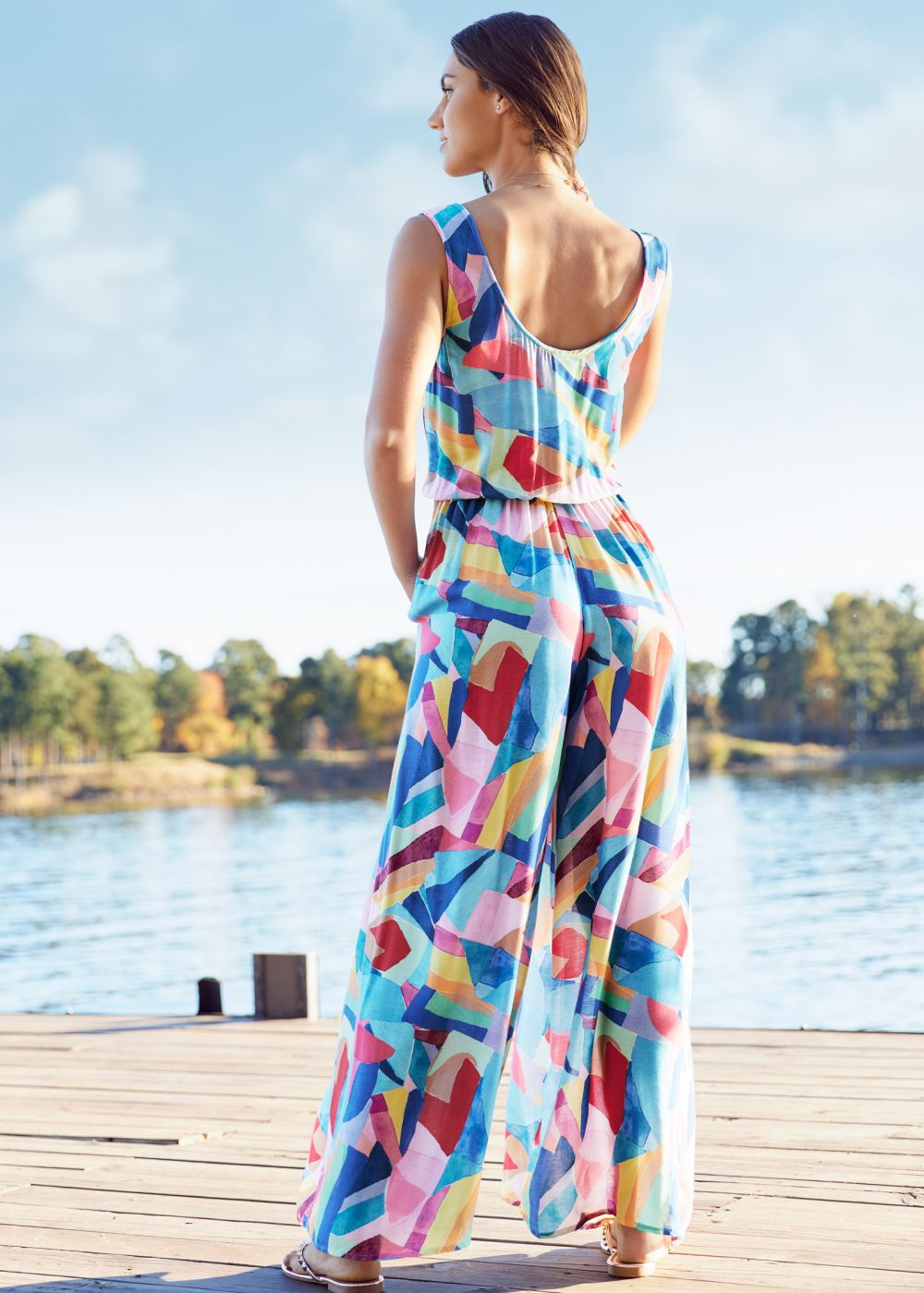 Venus Easy Blouson Jumpsuit in Living Art