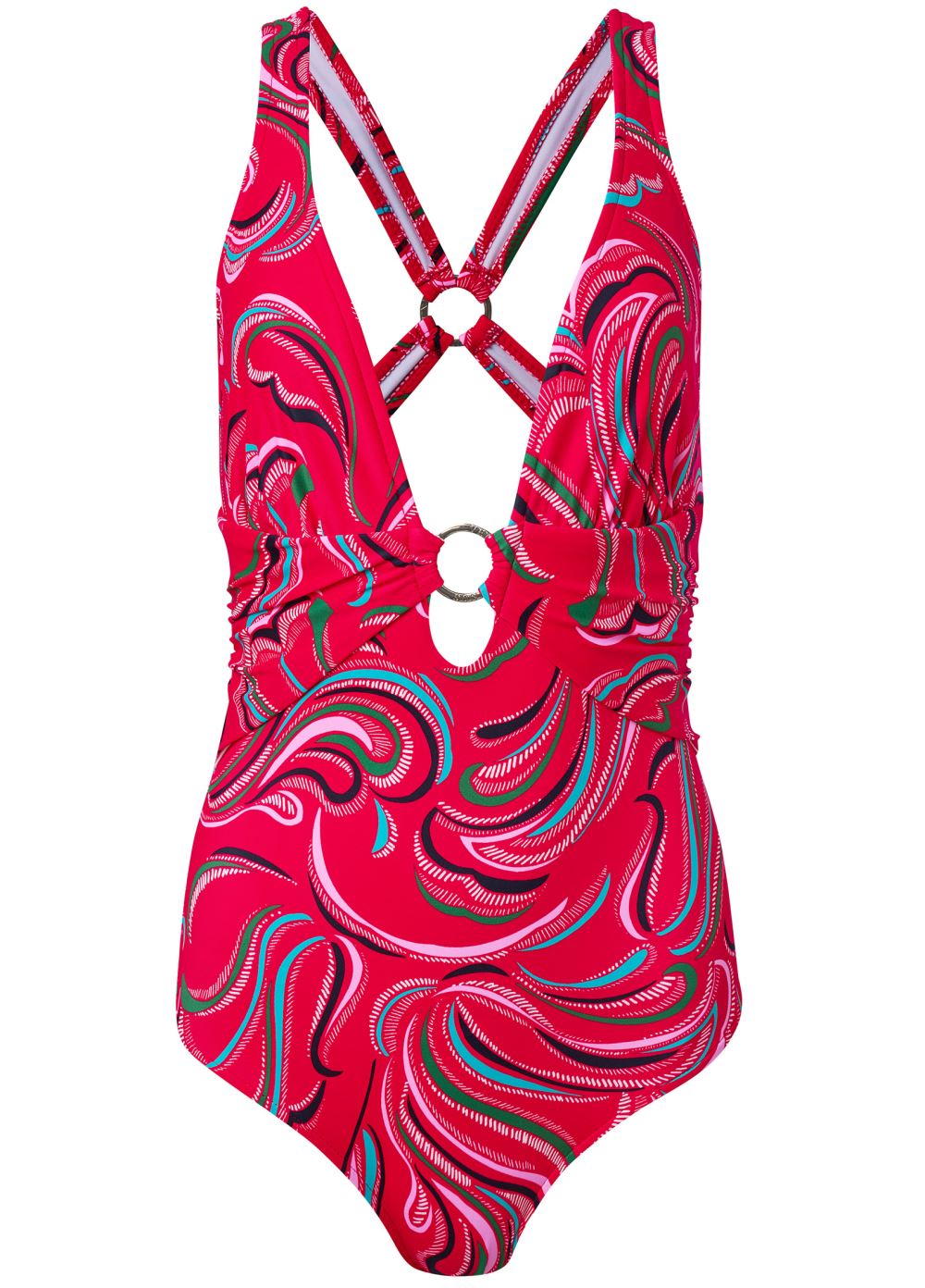 Venus Crisscross One-Piece Swimsuit in Vivid Florals