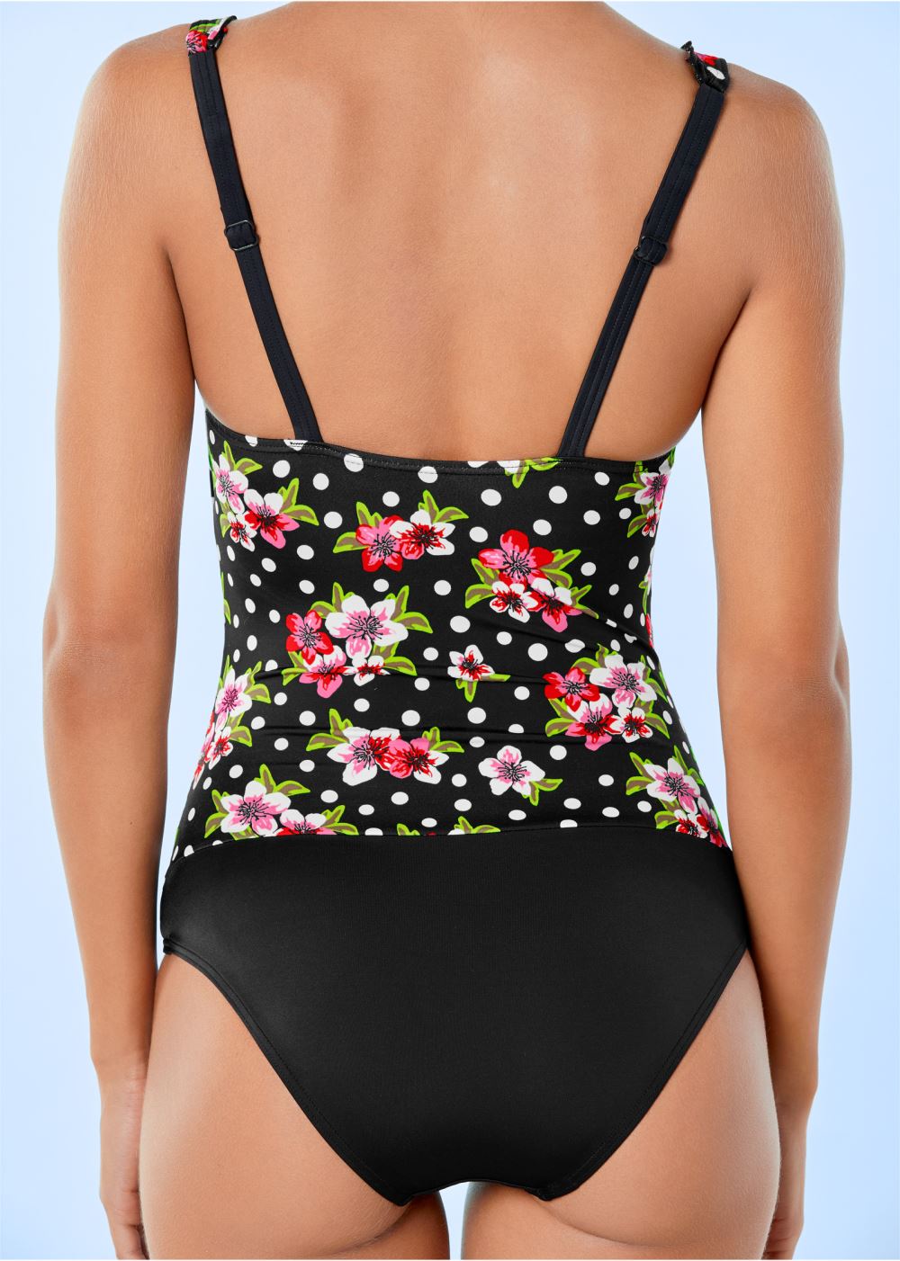 Venus Ruched One-Piece Swimsuit in Dot Floral