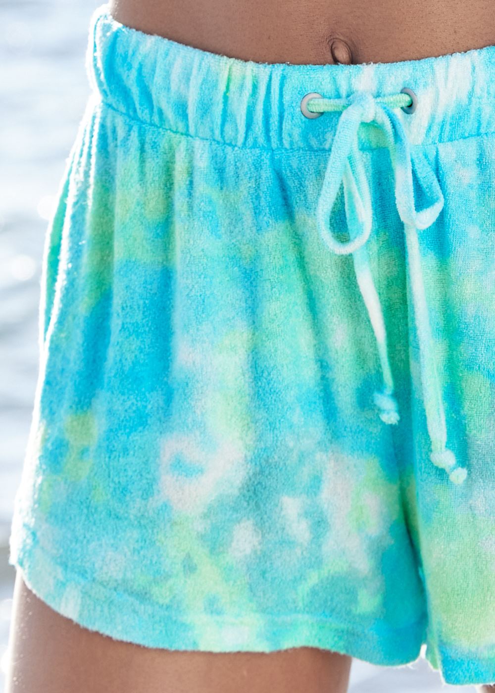 Venus Terry Cover-Up Shorts in Tidal Wave Tie Dye