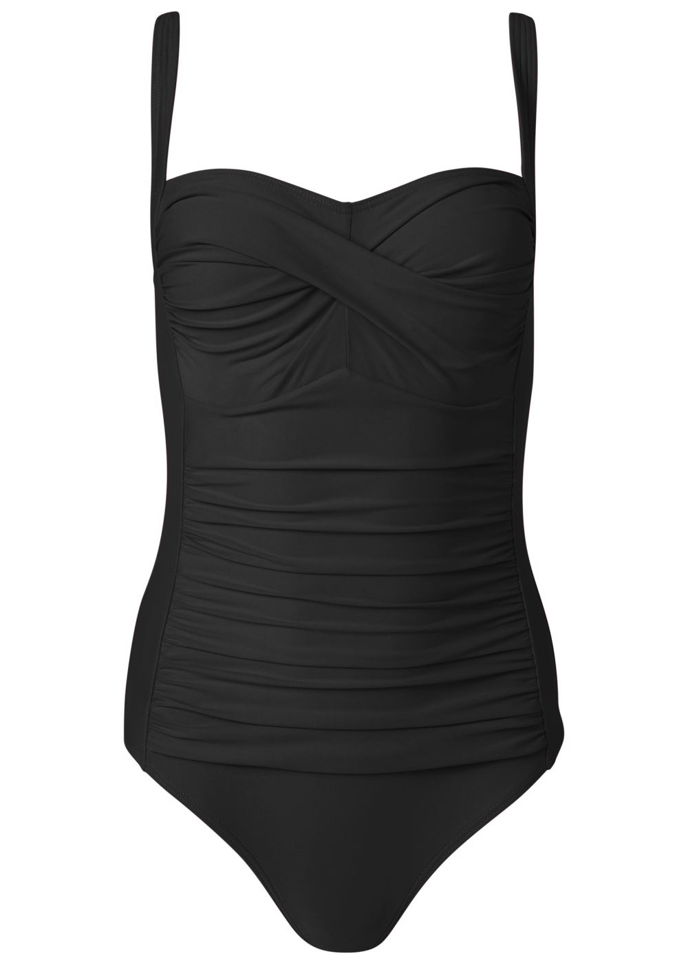 Venus Ruched Bra One-Piece Swimsuit in Black Stone