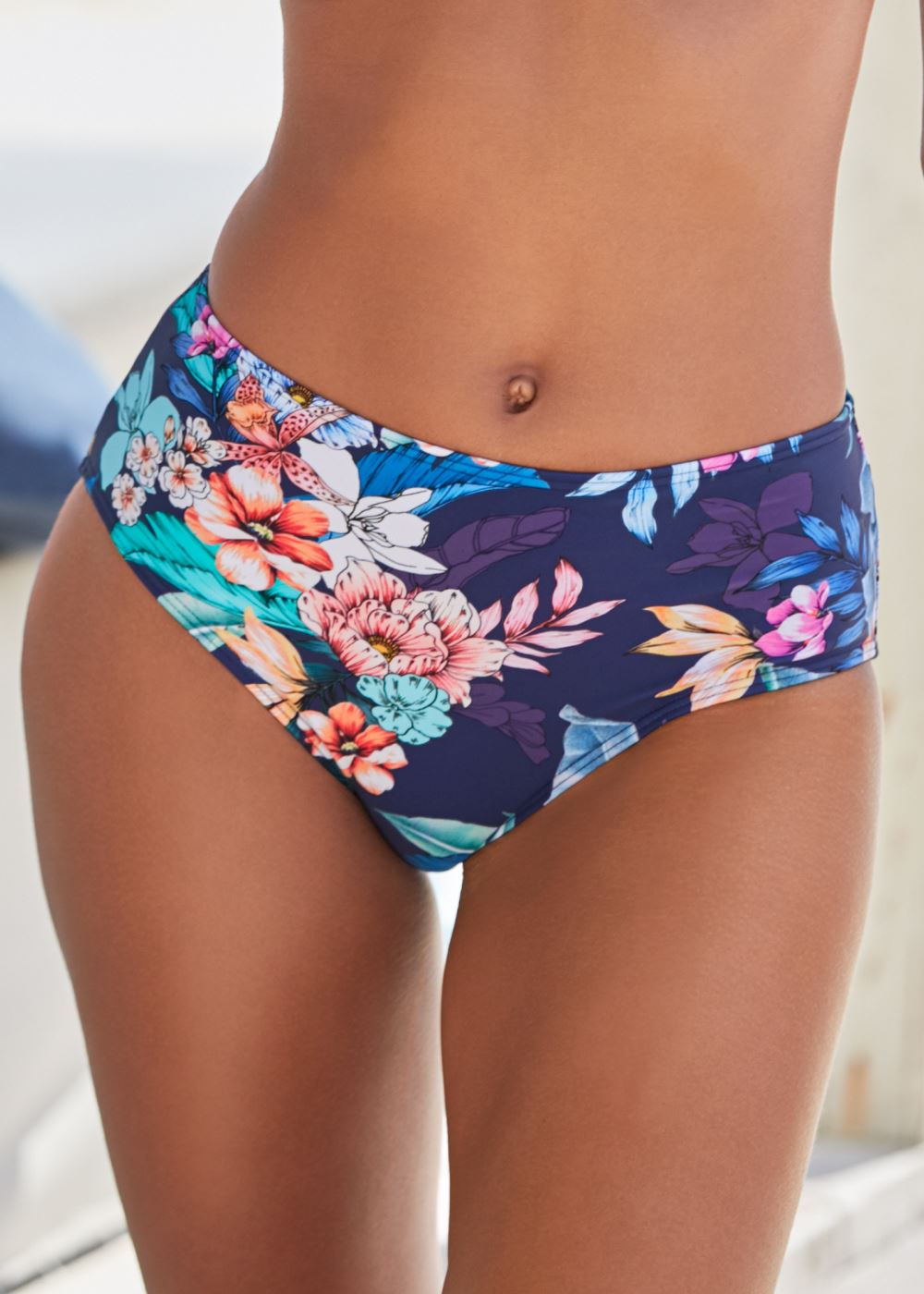 Venus High-Waist Bottom Bikini - Moonlit Blooms