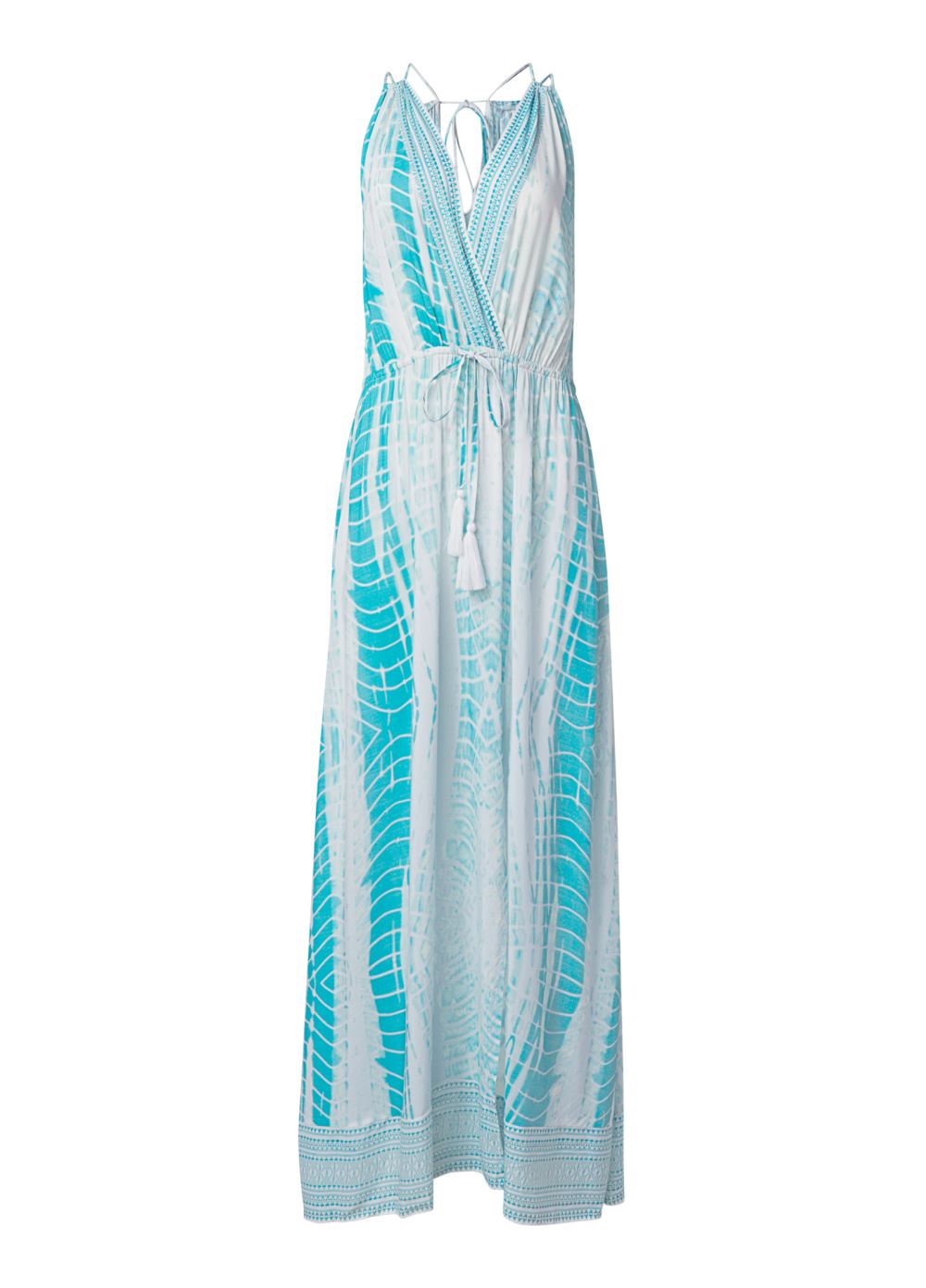 Venus Maxi Cover-Up Dress in Aqua Tie Dye