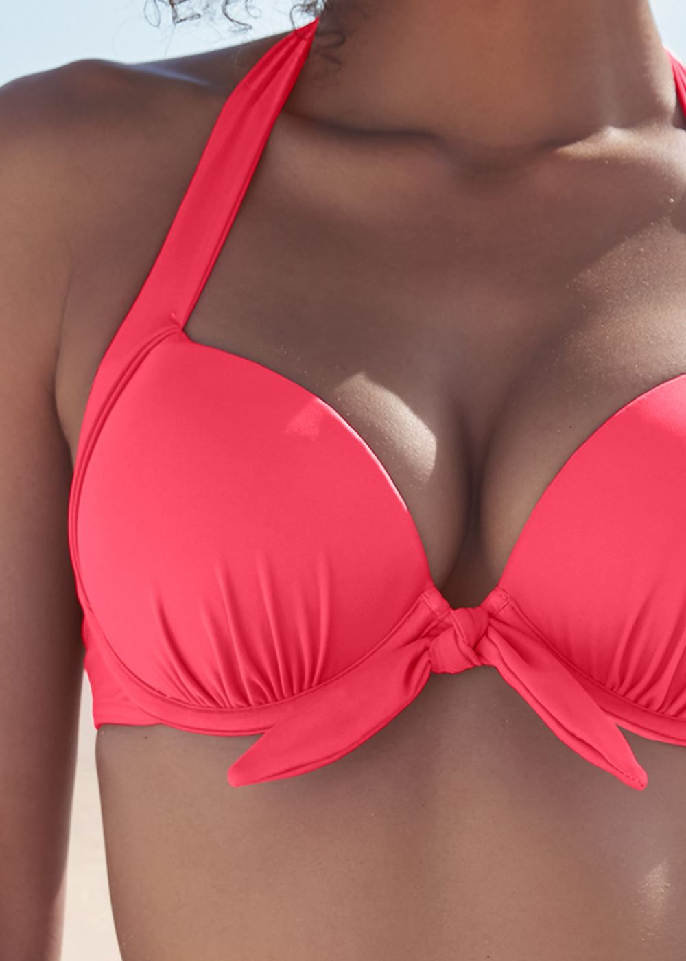 Venus Enhancer Halter Top Bikini - Sunset Pink