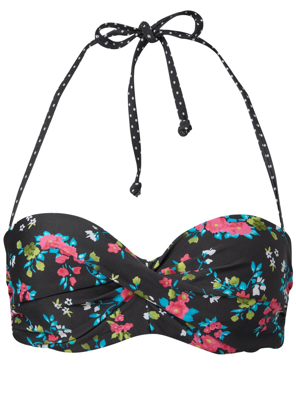Venus Underwire Twist Bandeau Top Bikini - Midnight Bloom