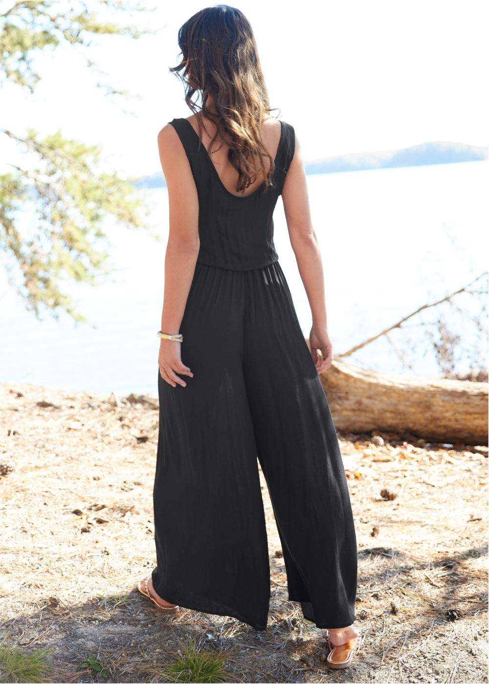 Venus Easy Blouson Jumpsuit in Black
