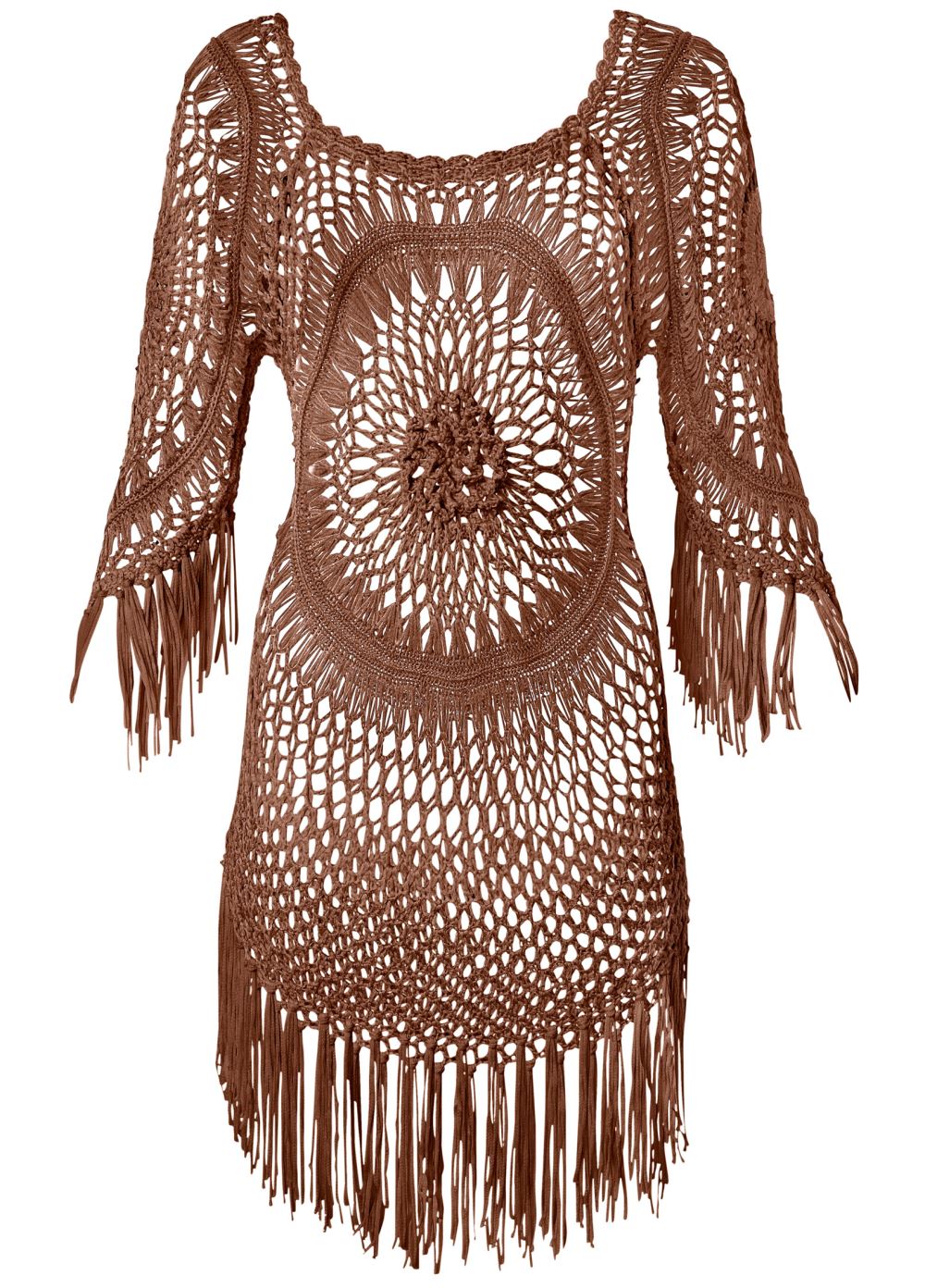 Venus Crochet Detail Cover-Up in Macchiato
