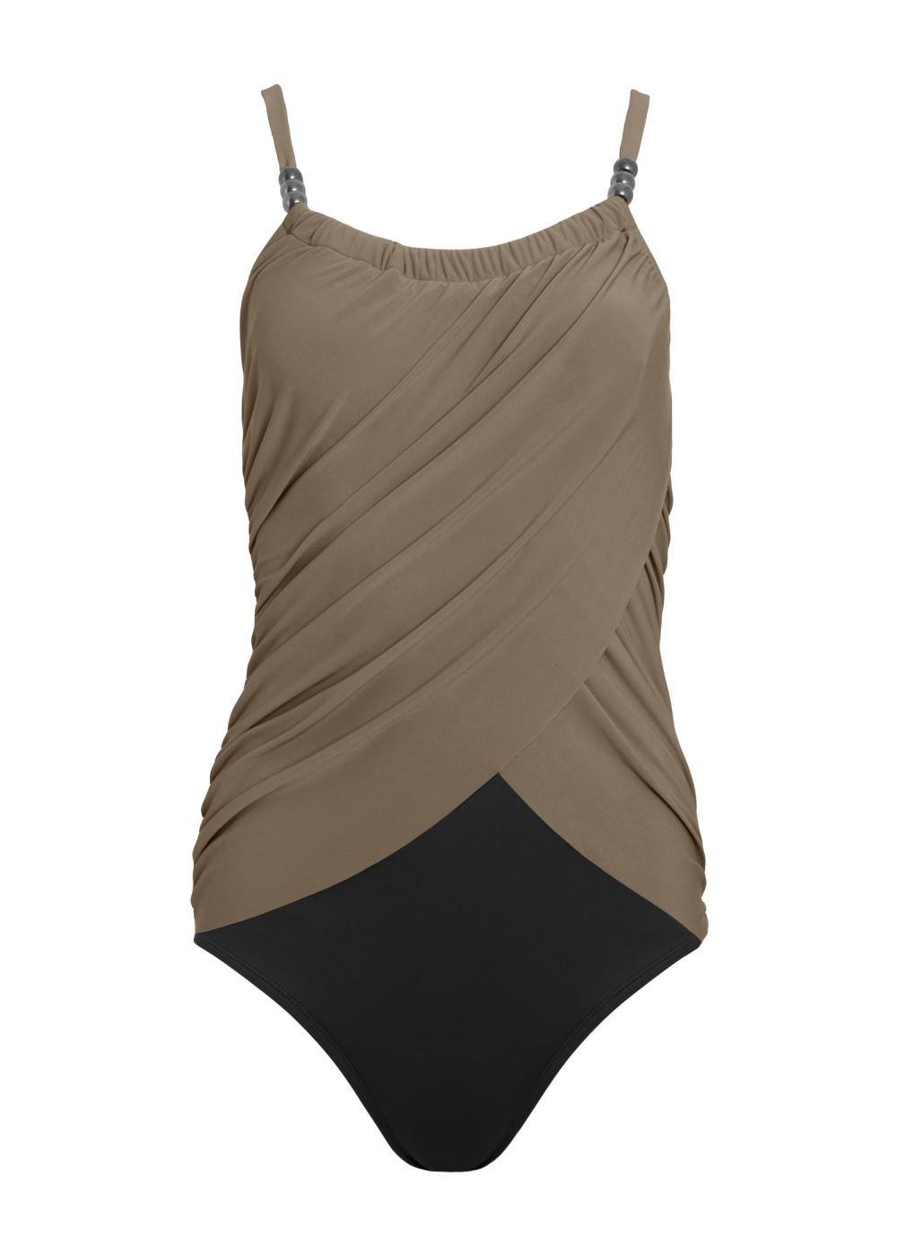 Venus Slimming Draped One-Piece Swimsuit in Sahara