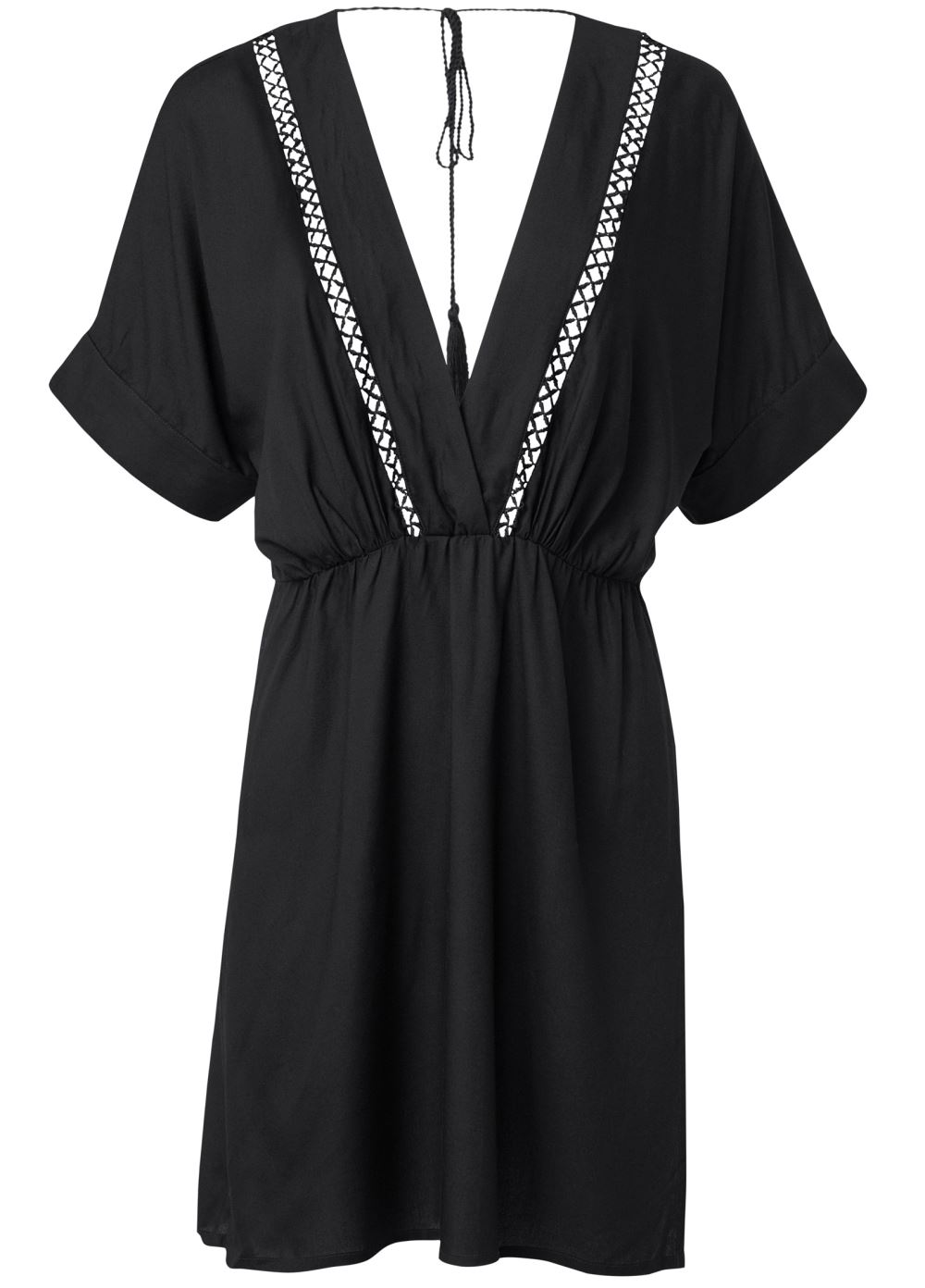 Venus V-Neck Cover-Up Dress in Black