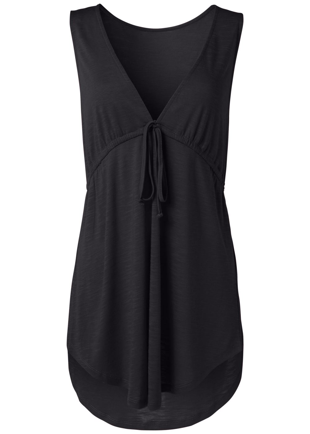 Venus Deep V Cover-Up Beach Dress in Black