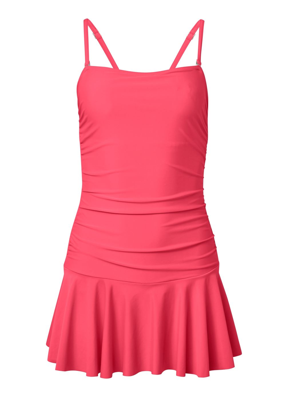 Venus Skirted Bandeau One-Piece Swimsuit in Sunset Pink