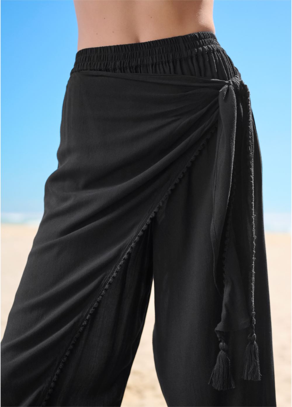 Venus Wrap Cover-Up Pants in Black Beauty