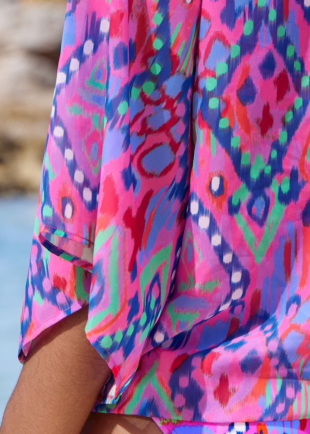 Venus Tie Front Tunic in Pastel Tie Dye