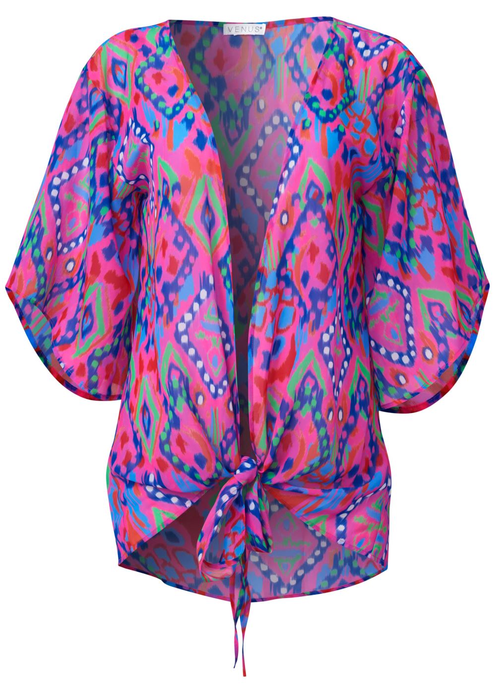 Venus Tie Front Tunic in Pastel Tie Dye