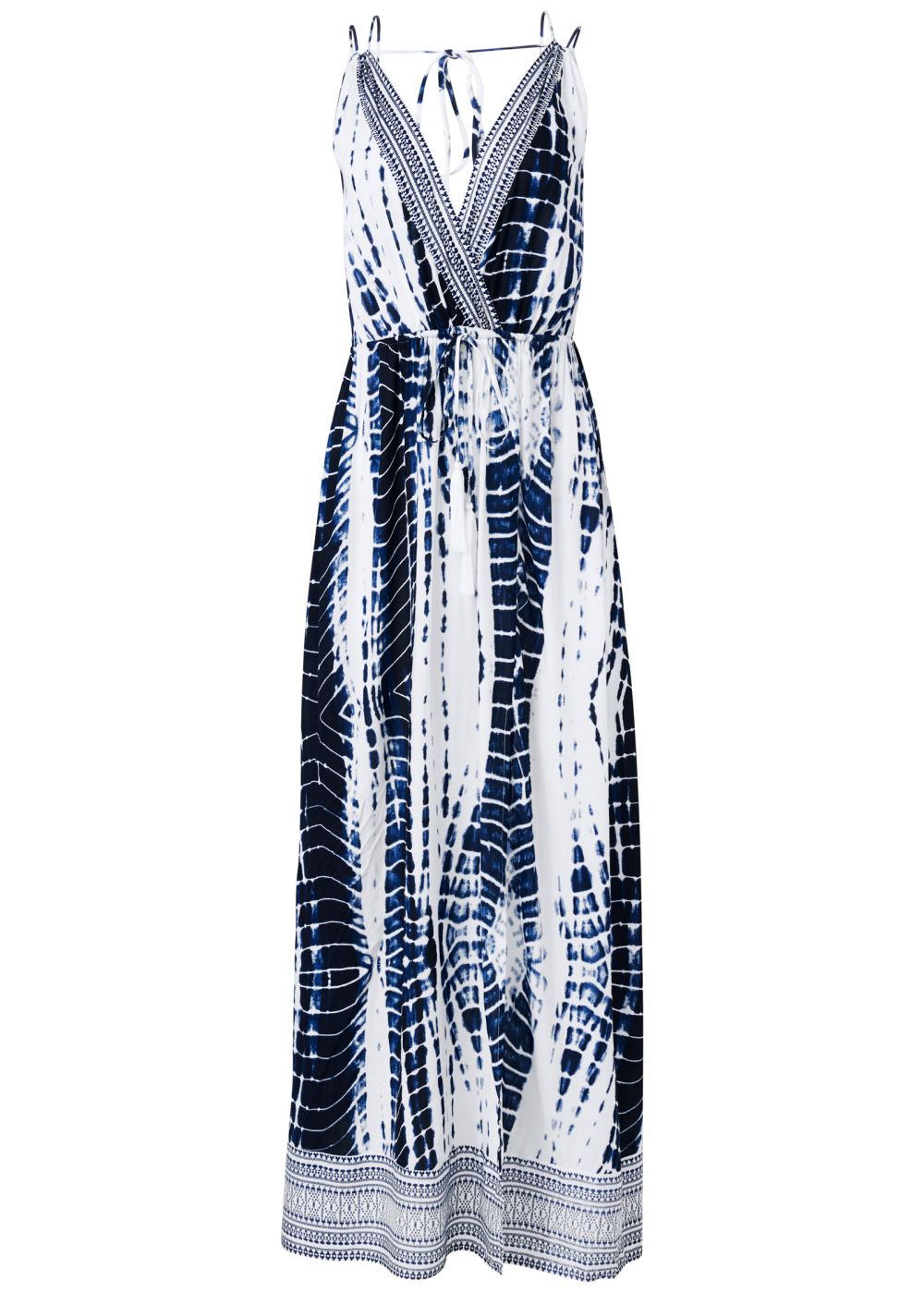 Venus Maxi Cover-Up Dress in Blue Tie Dye