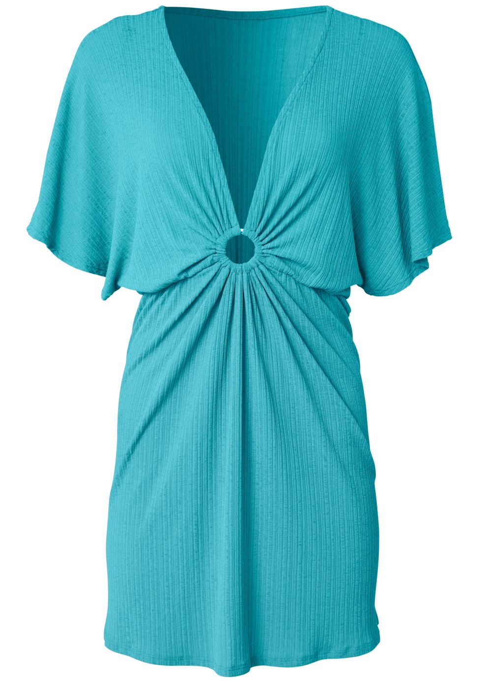 Venus Ring Front Dolman Cover-Up in Aqua Reef
