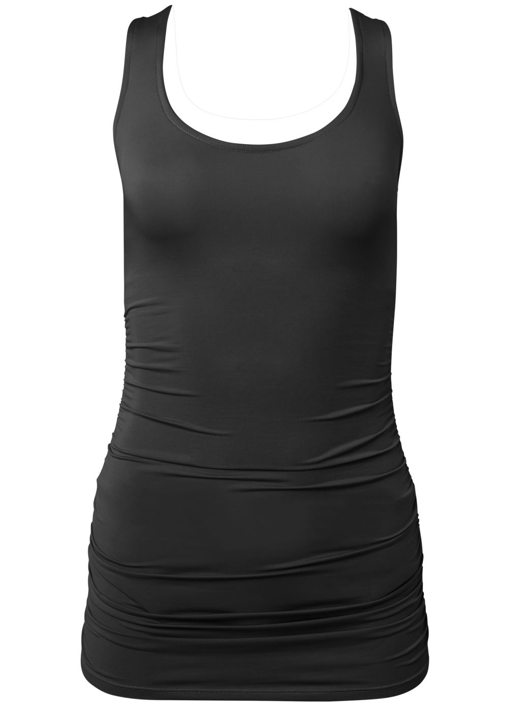 Venus Sexy Gathered Swim Dress Swimsuit in Black Beauty