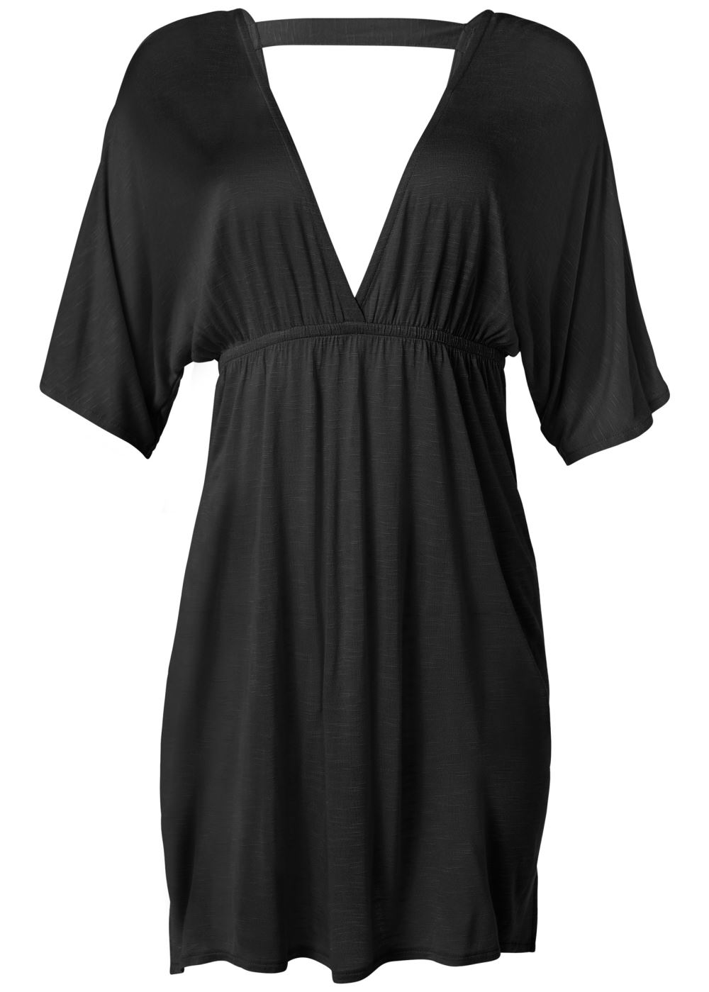 Venus Deep V Cover-Up Tunic in Black