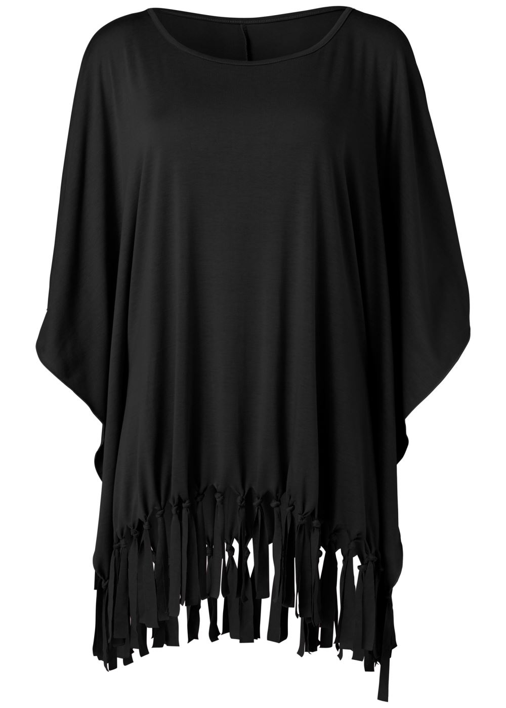 Venus Fringe Detail Cover-Up in Black