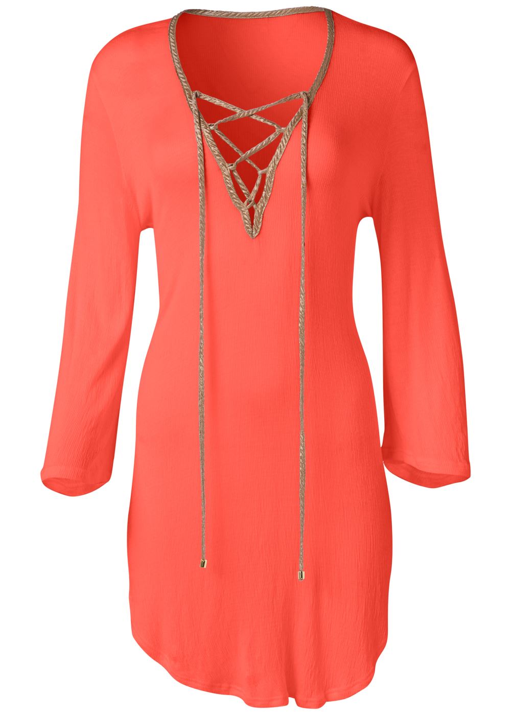 Venus Roman Cover-Up Beach Dress in Coral Bright