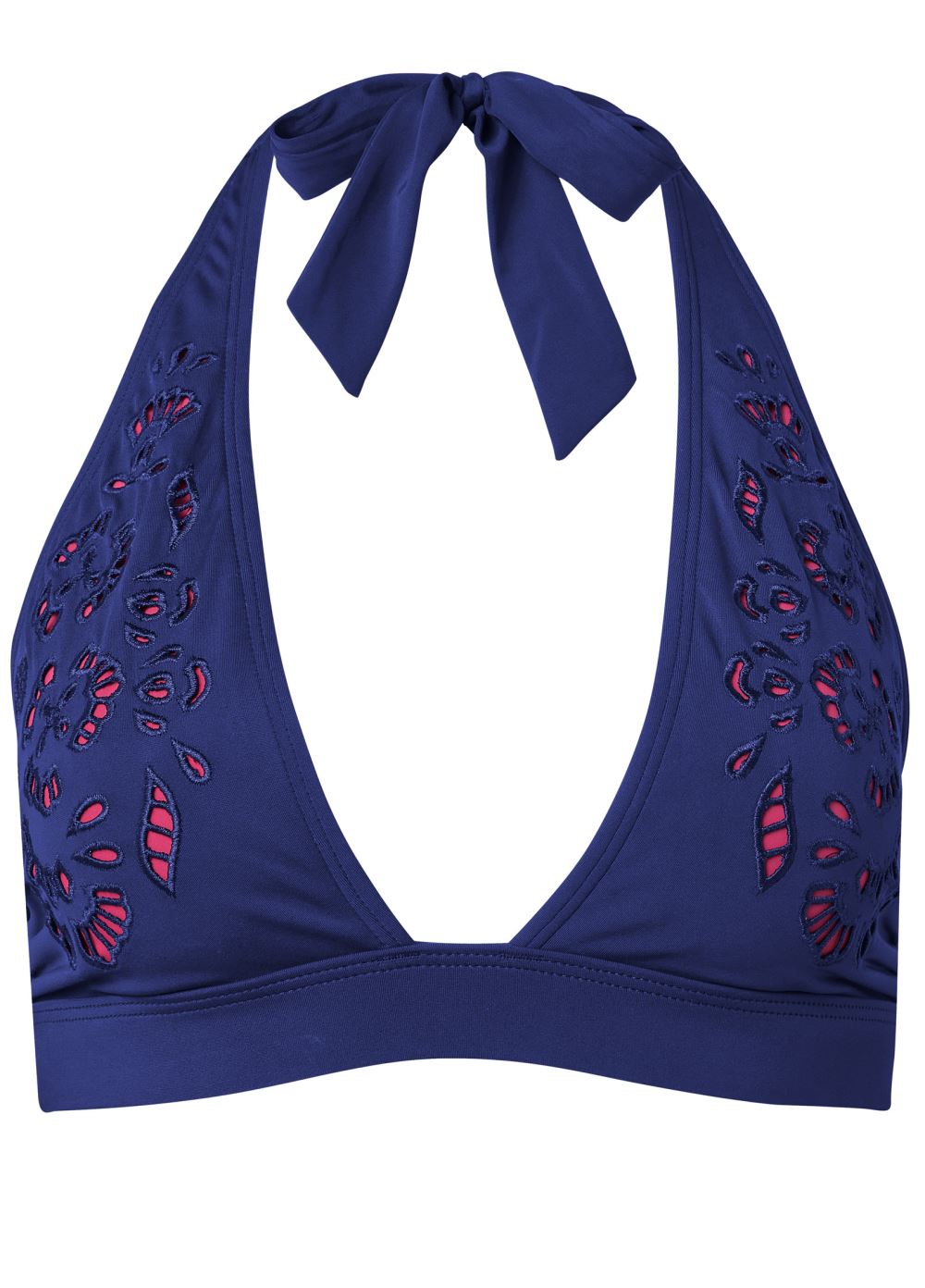 Venus Eyelet Halter Top Bikini - Ultramarine Blue & Sunset Pink