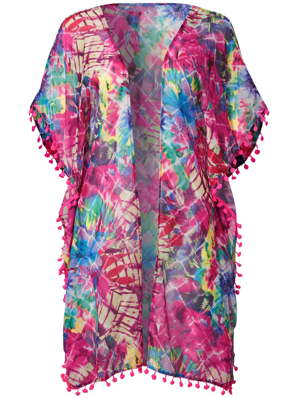 Venus Pom-Pom Fringe Cover-Up in Razzle Dazzle