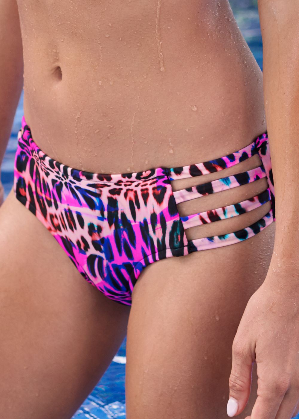 Venus Strappy Mid-Rise Bottom Bikini - Pink Panther