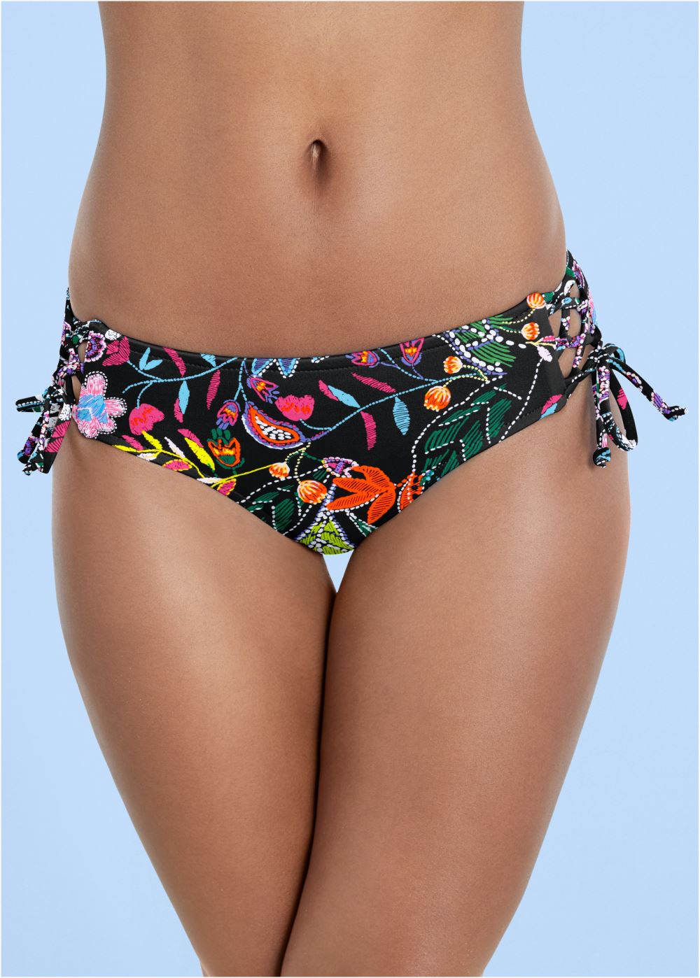 Venus Lattice Side Bottom Bikini - Midnight Elegance