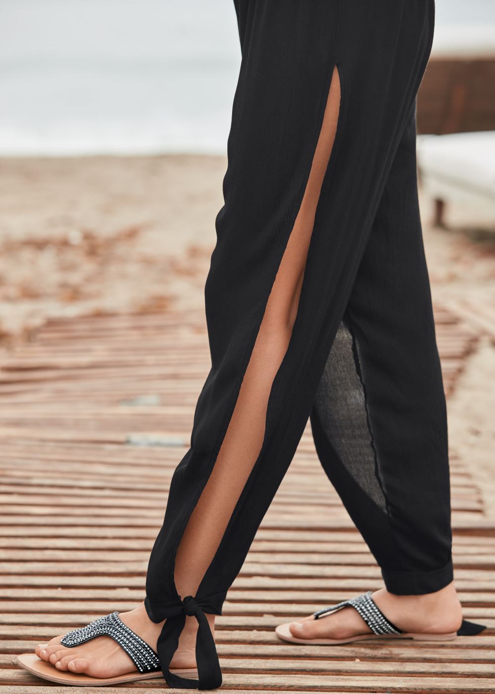Venus Strappy Back Cover-Up Jumpsuit in Black
