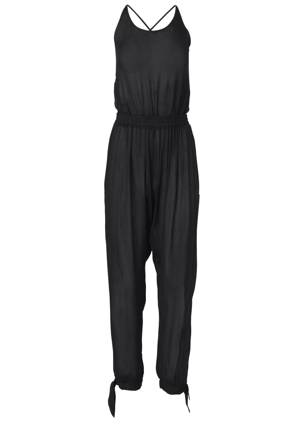Venus Strappy Back Cover-Up Jumpsuit in Black
