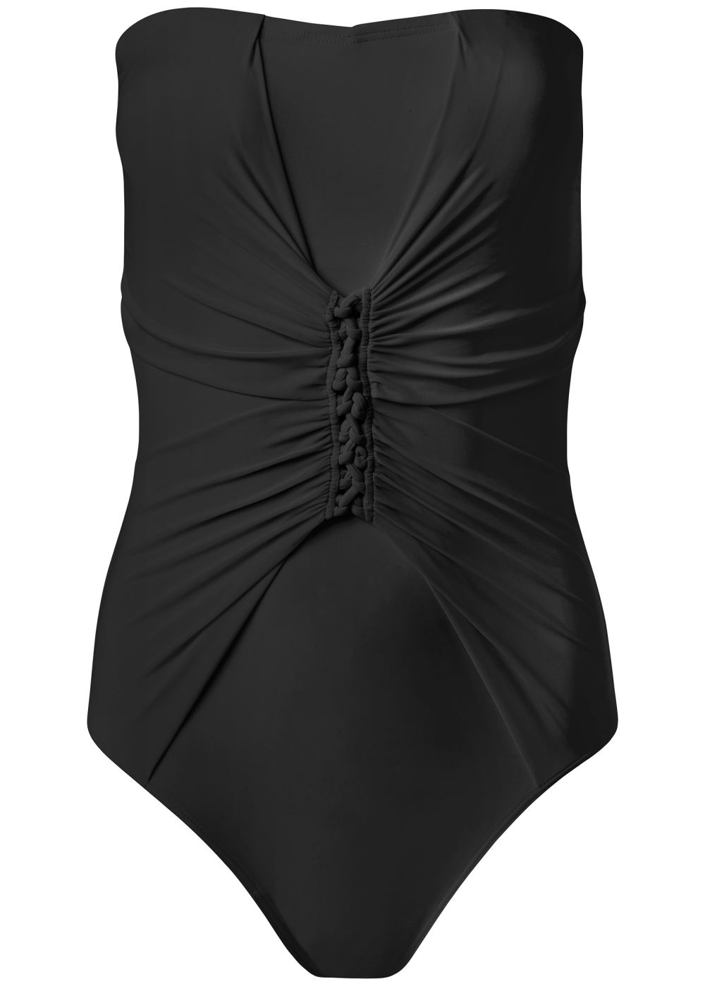 Venus Slimming Bandeau One-Piece Swimsuit in Black Beauty
