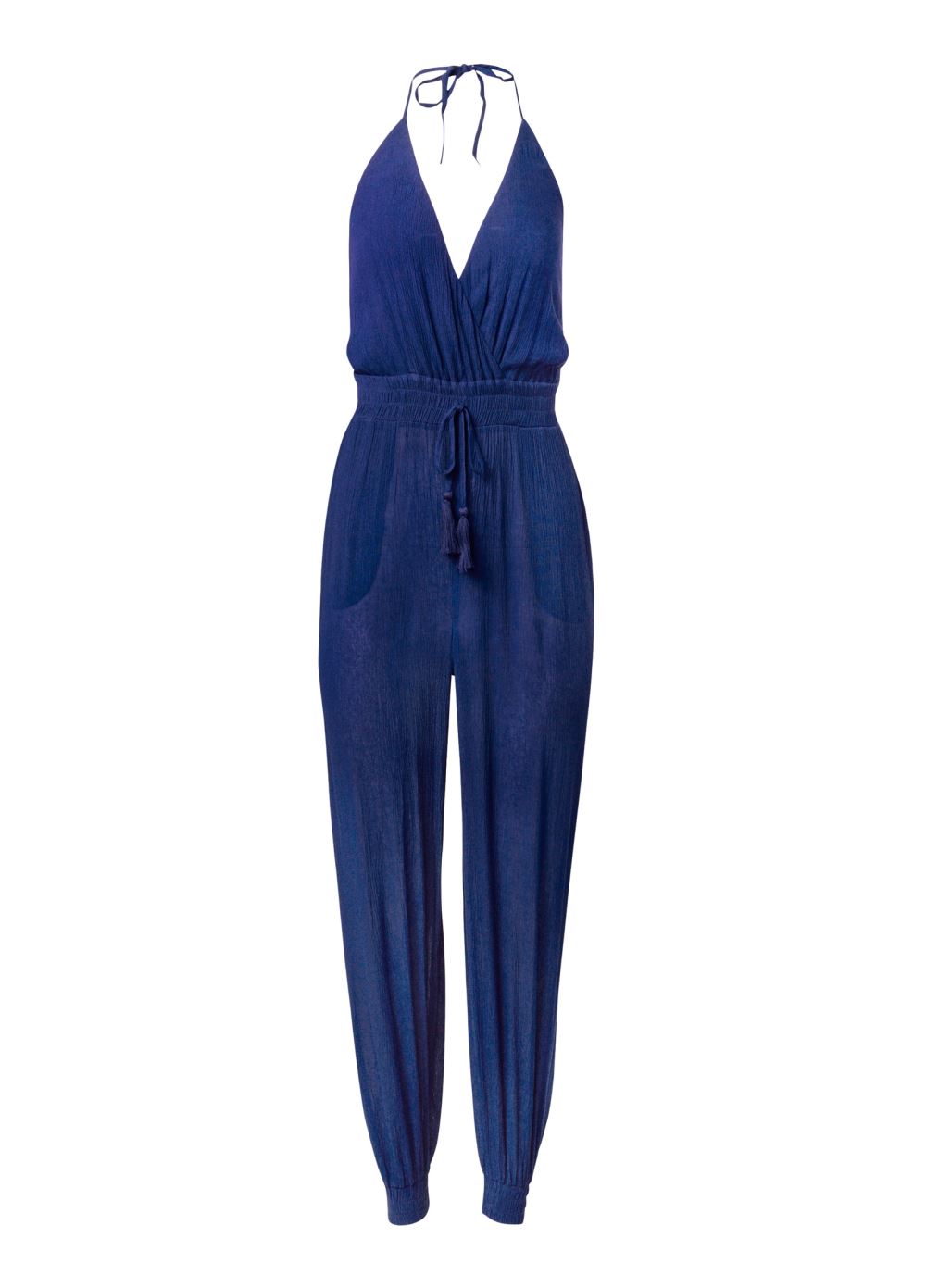 Venus Tassel Jumpsuit Cover-Up in Ultramarine Blue