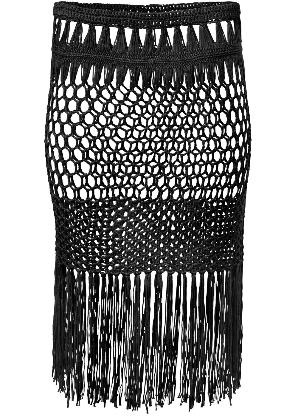 Venus Fringe Mini Skirt in Black