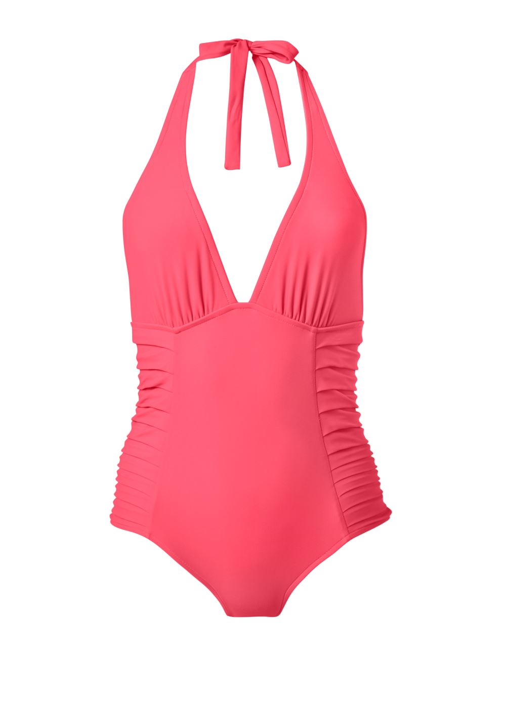 Venus Pleated One-Piece Swimsuit in Sunset Pink