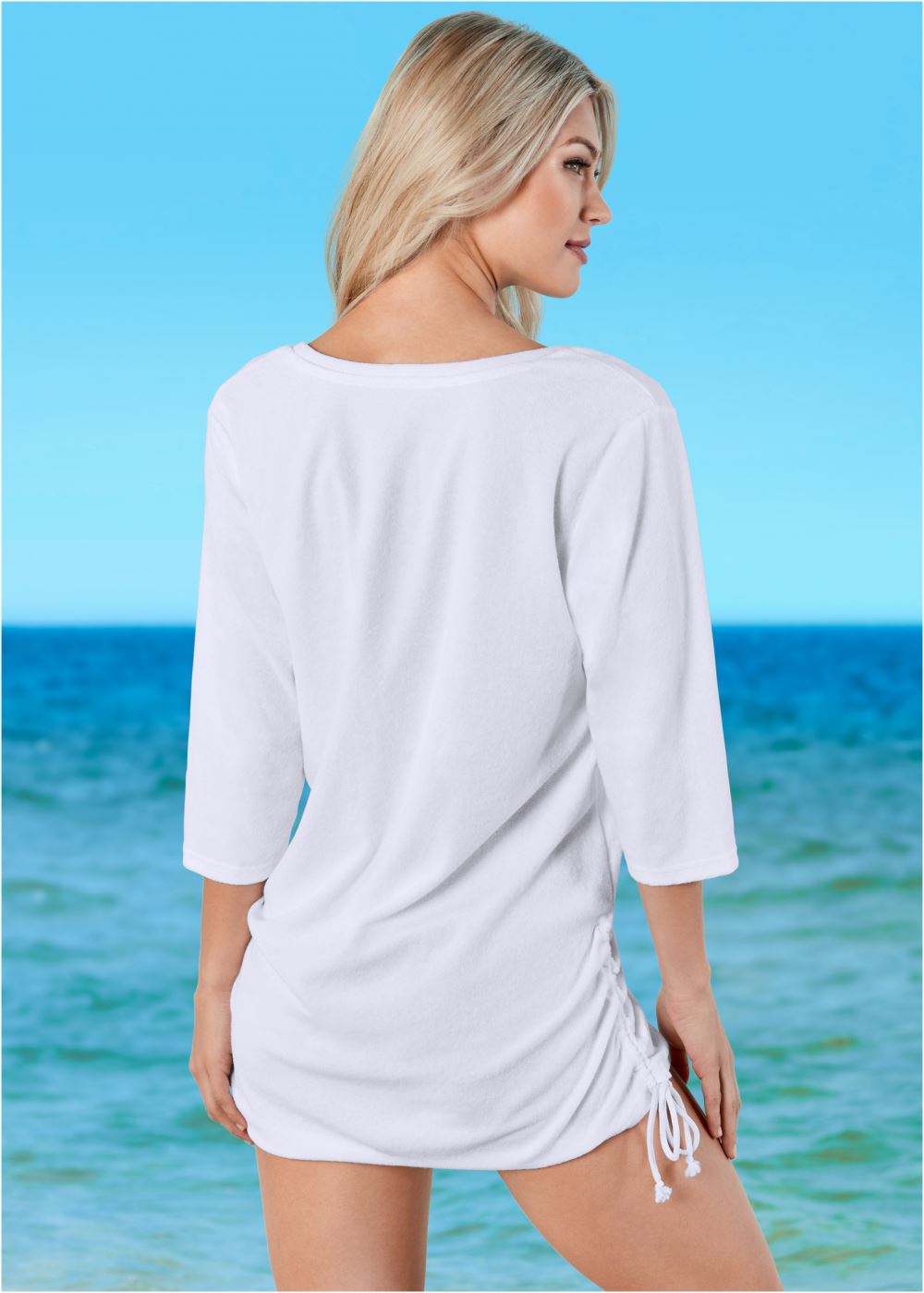 Venus Deep V Beach Cover-Up in White