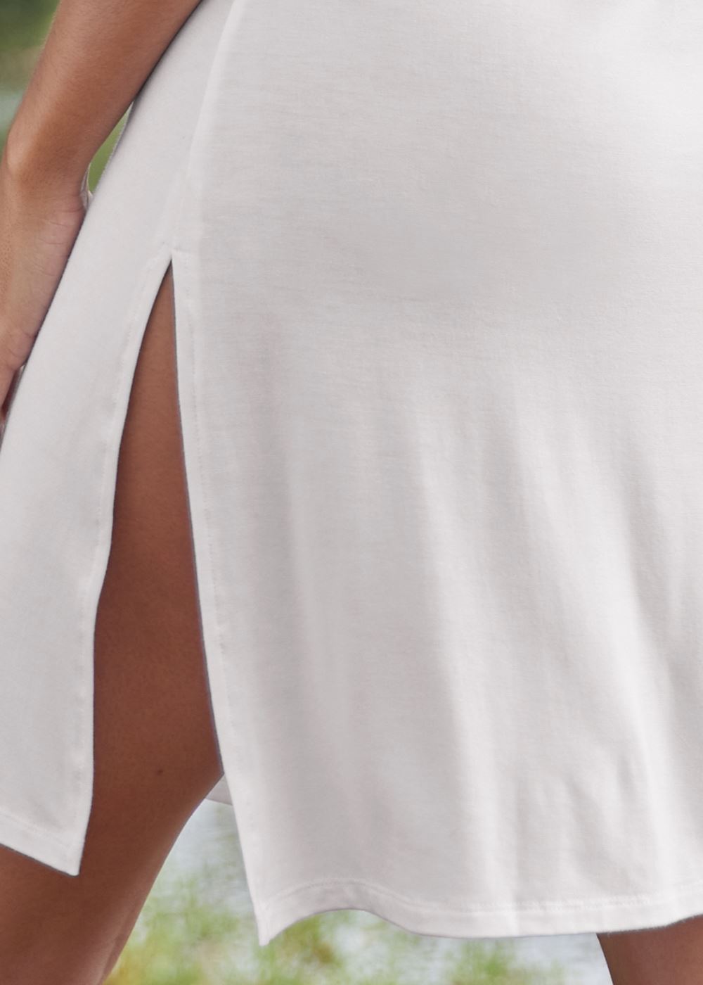 Venus T-Shirt Cover-Up Dress in Pearl White