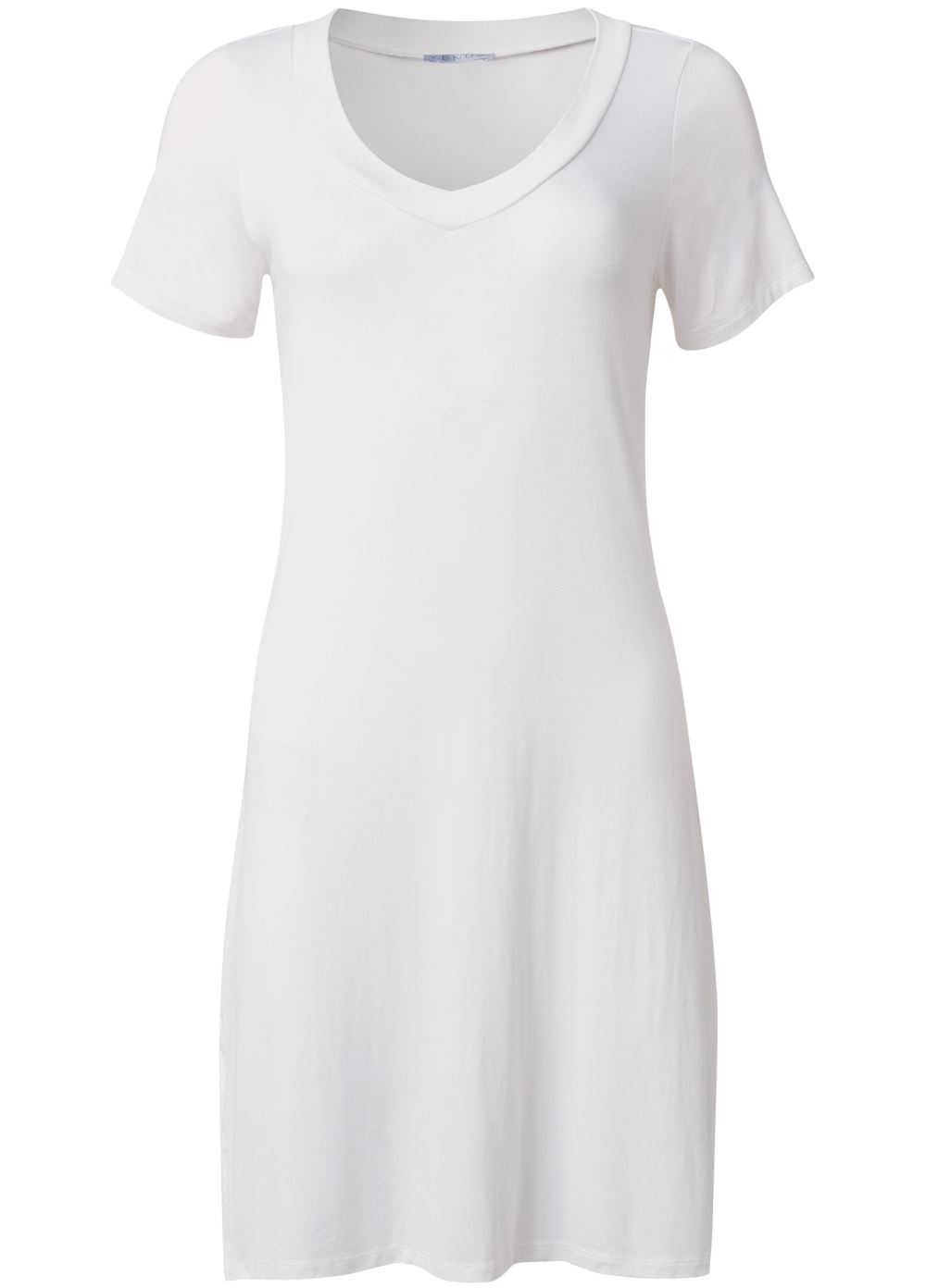 Venus T-Shirt Cover-Up Dress in Pearl White