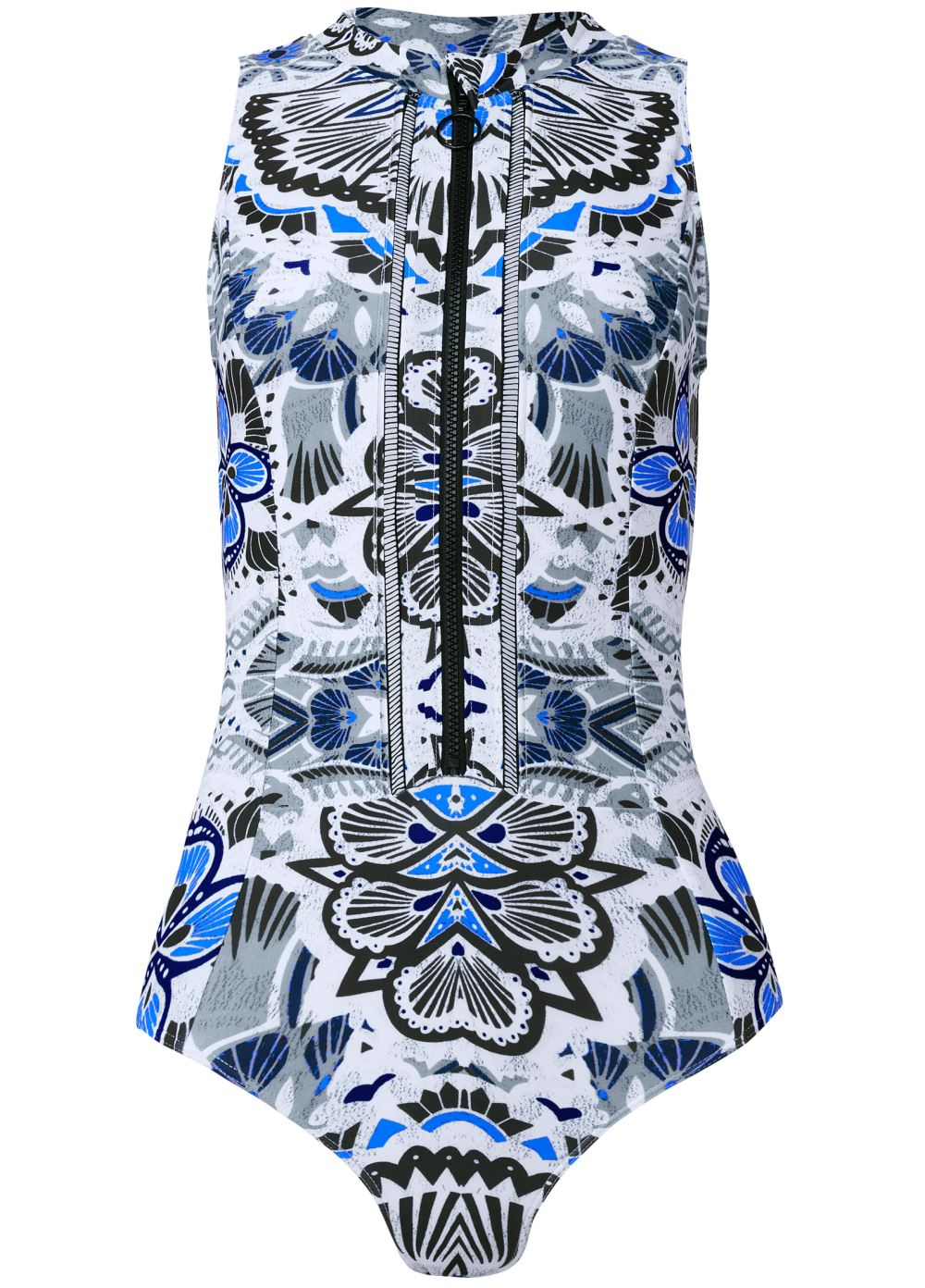 Venus Zip-Up One-Piece Swimsuit in Calypso Bloom