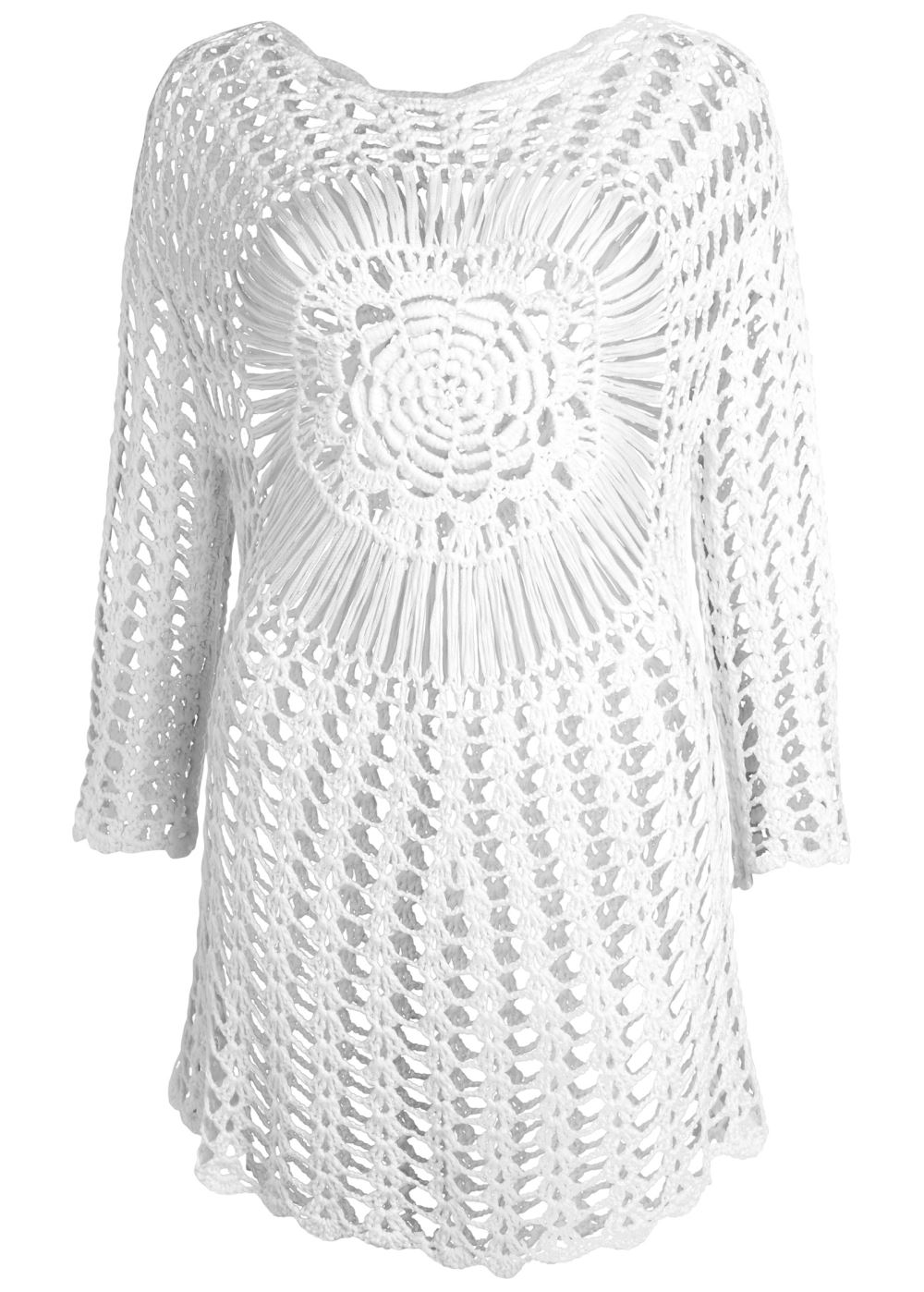 Venus Crochet Detail Cover-Up in White