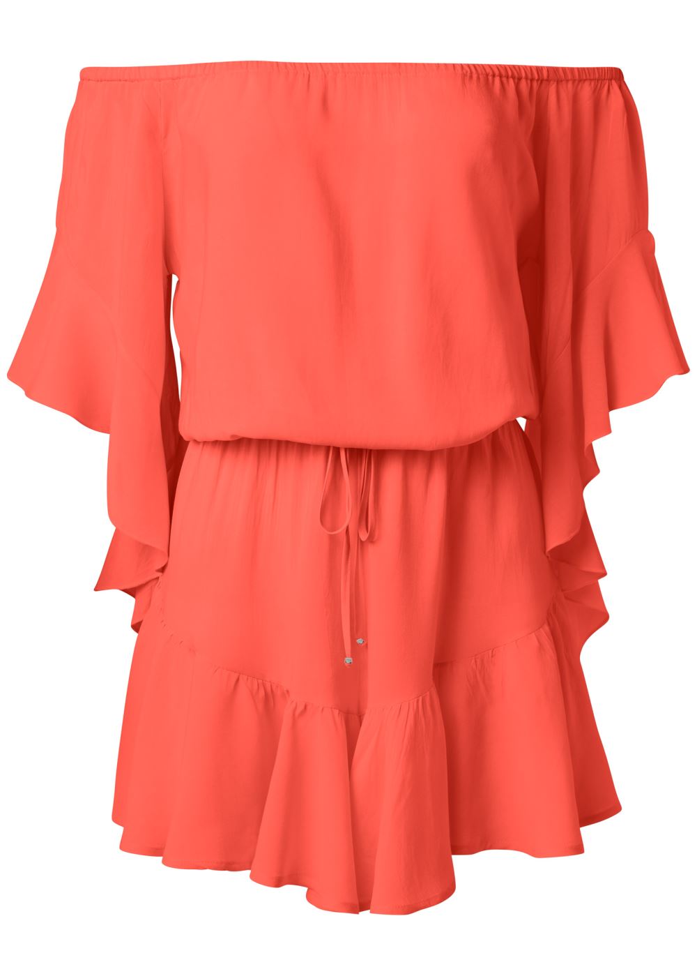 Venus Flirty Romper Cover-Up in Coral Bright