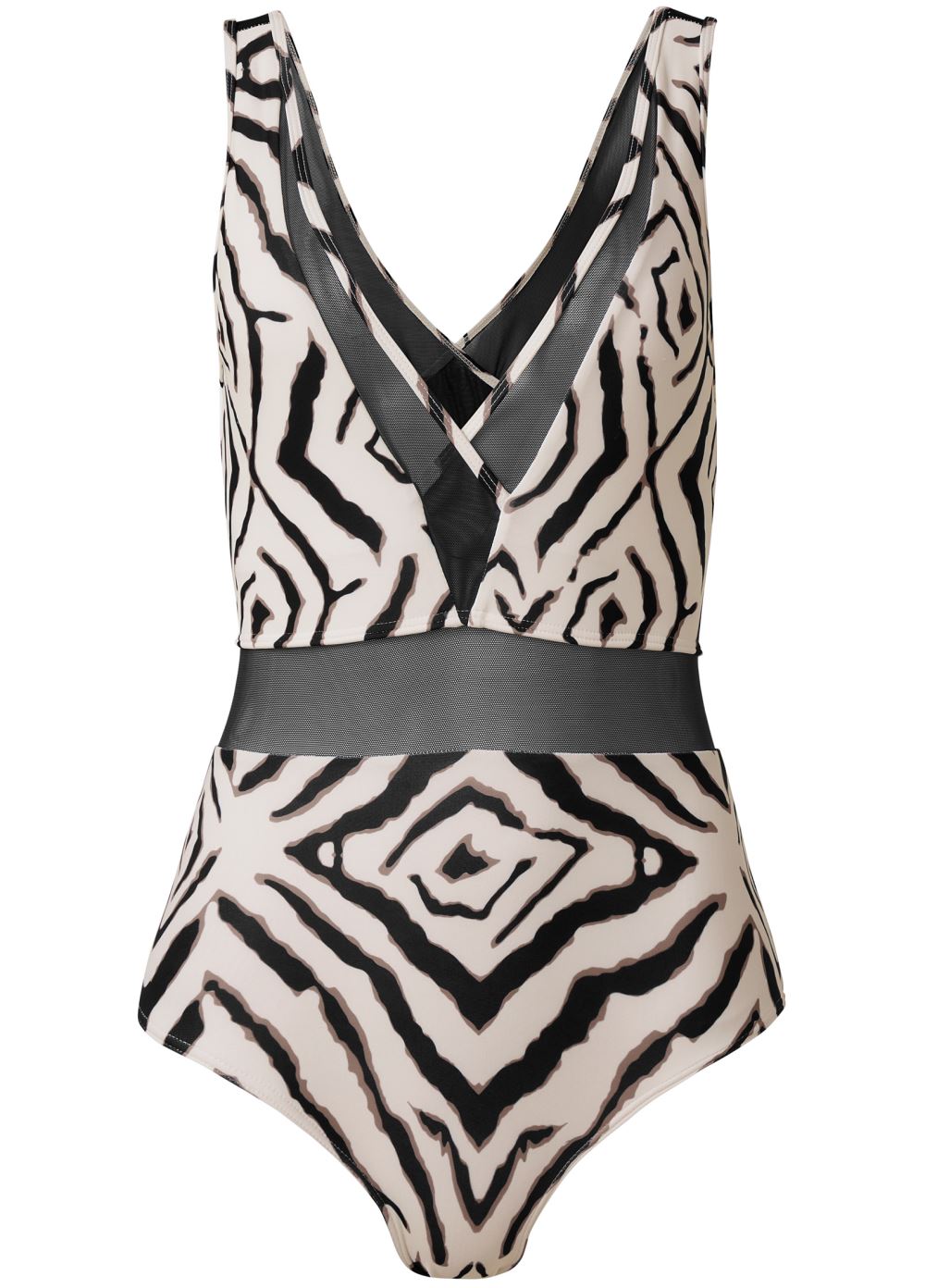 Venus Peek-A-Boo Mesh One-Piece Swimsuit in Beach Babe