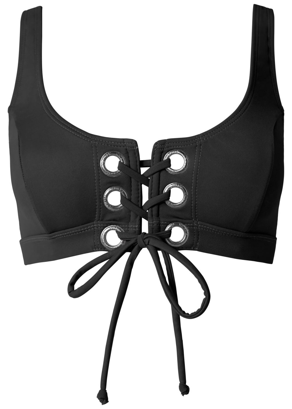 Venus Grommet Bralette Top Bikini - Black Beauty