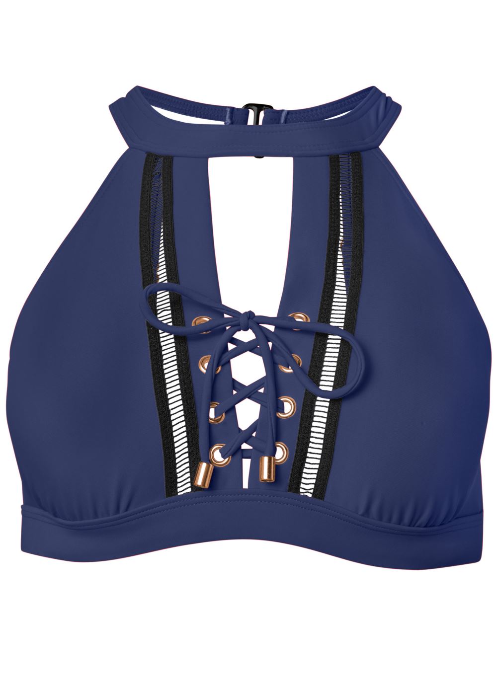 Venus High Neck Detailed Top Bikini - Ultramarine Blue
