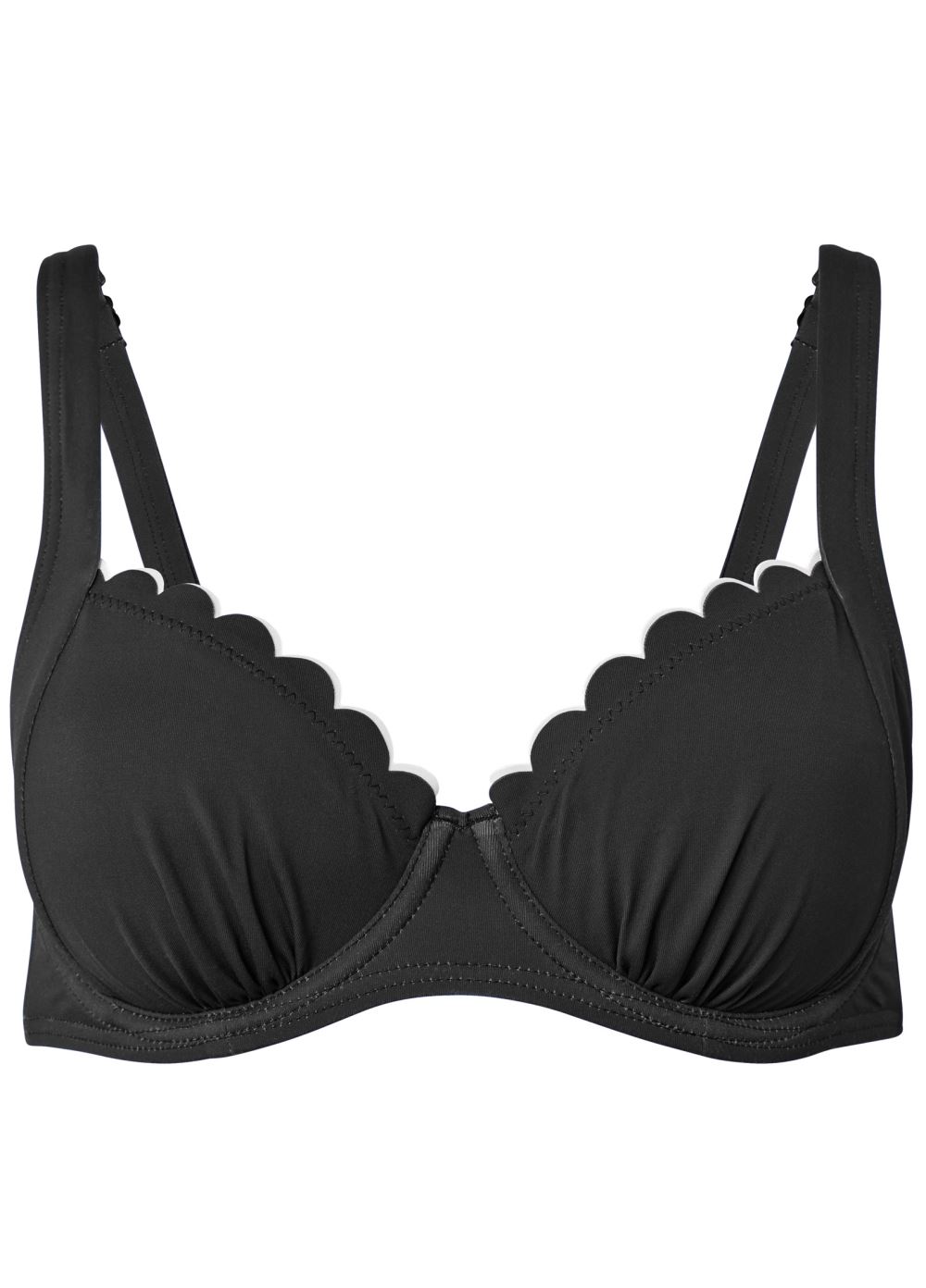 Venus Scalloped Underwire Top Bikini - Diamond Black